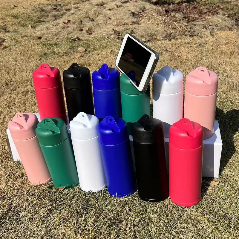 280ml 350ml stainless steel office water bottle with phone holder