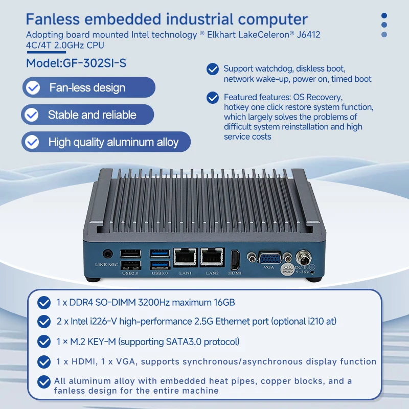 J6142 Mini-itx Linux Ubuntu OS портативный мини промышленный компьютер с сердечником i5 материнская плата