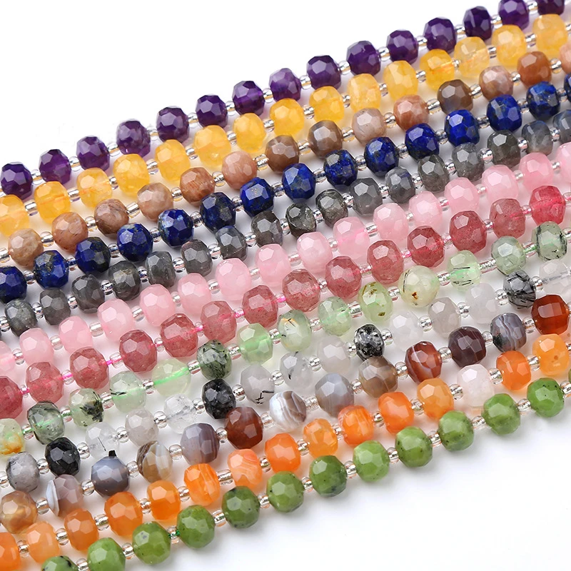 Amethyst Crystal Gemstone Beads Faceted Rondelle Spacer 5x8mm Wholesale