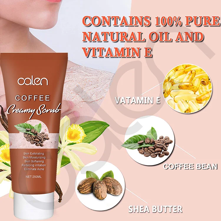 Private Label Tube Package Moisturizing Exfoliating Remove Dead Skin Organic Coffee Scrub 100% Arabica Coffee Scrub