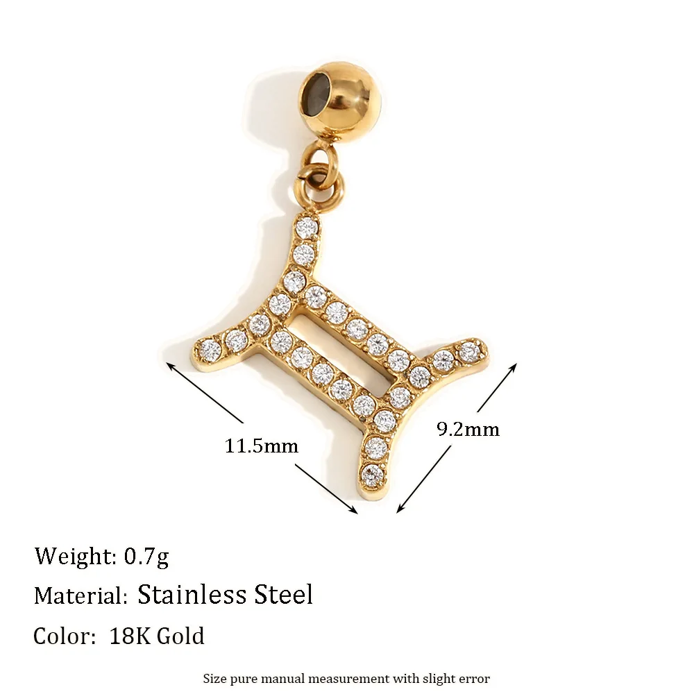 2024 Stainless Steel Cute Flower Butterfly Letter Number constellations Pendant for diy Necklace and Bracelet