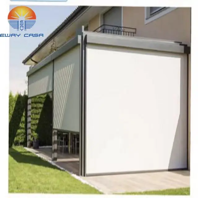 Zip Track Outdoor Blinds Smart Home Blinds Motor Remote- Control Roller Shades Motorized Windproof Waterproof LY-ORB-MC