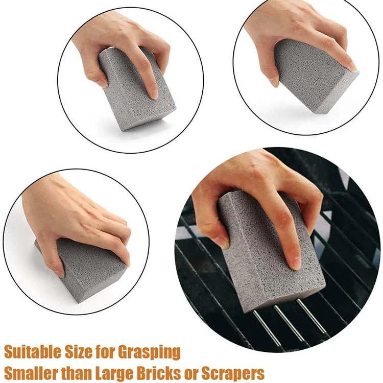 Mydyas Durable Environmentally Friendly Non Toxic Lightweight Pumice BBQ Griddle Grey Cleaning Brick Block