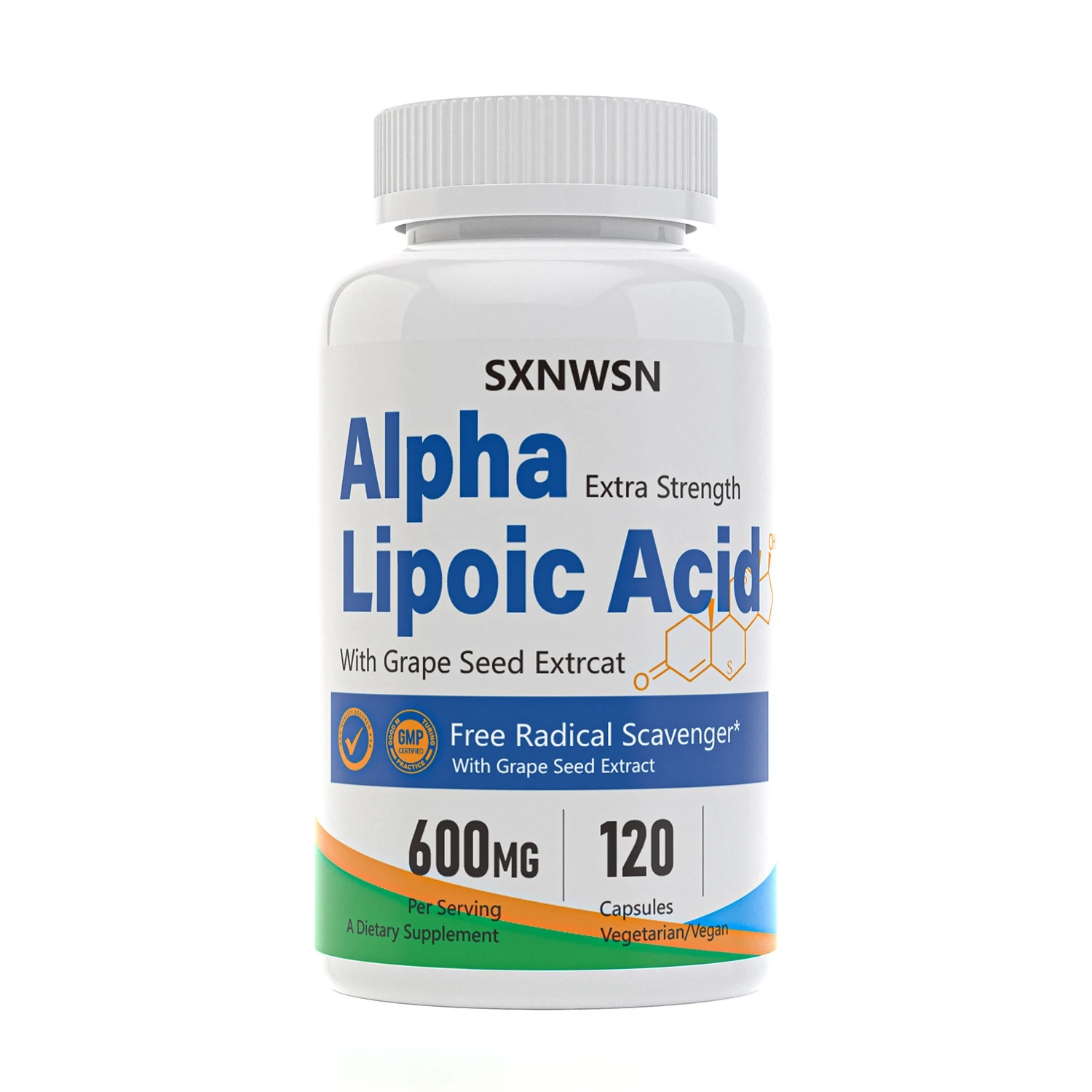 jiabei  Health Alpha Lipoic Acid 600mg phenylthiamine 120 Capsules - Gluten Free Vegetarian Capsules Soy Free & Non-GMO