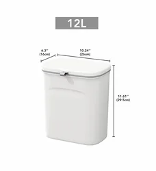 JOYBOS  2.4 Gal Hanging Trash Can for Kitchen Cabinet Door with Lid Small Under Sink Garbage Can for Bathroom