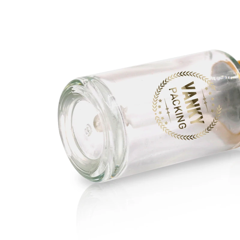 Прозрачная сывороточная стеклянная бутылка 30 мл, роскошная косметическая упаковка для стеклянной бутылки с принтом