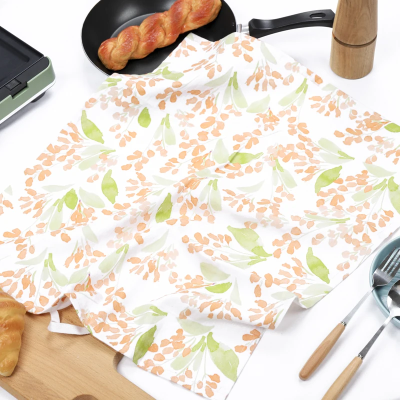 Wholesale Heat-Resistant Cotton Custom Luncheon Tea Dish Towels for Kitchen Dinning Decor