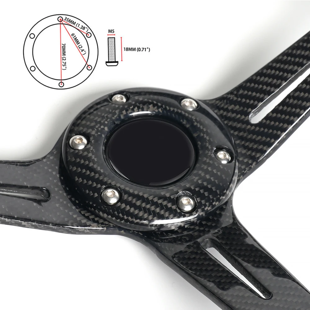 New Arrival Universal 350mm 14inch Racing Steering Wheel Car Rally Race Carbon Fiber JDM Steering Wheel