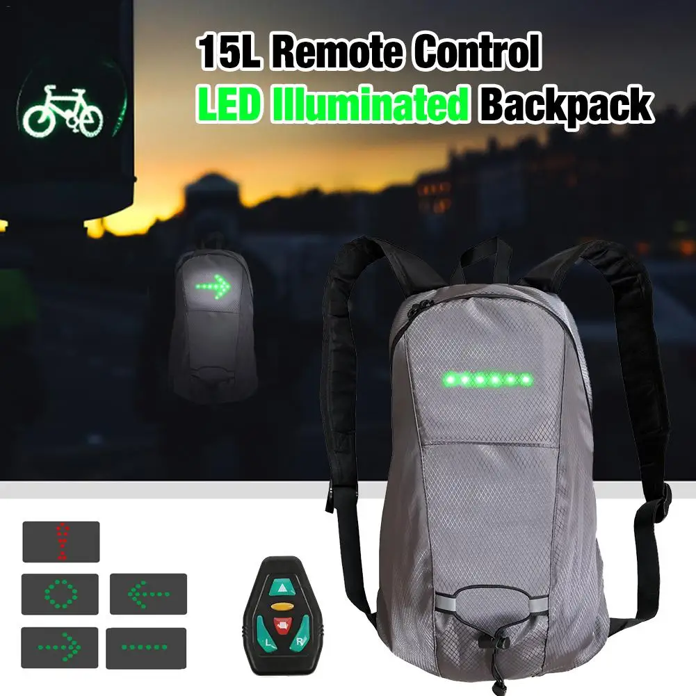 Cycling Sports Backpack Daypack Road LED Direction Indicator Waterproof LED Glowing Reflective Turn Signal Backpack