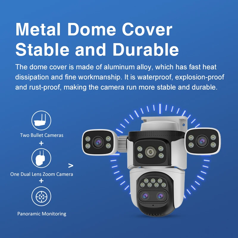 12MP 10X Zoom PTZ Camera panoramic 360 Camera Wide-range Coverage Human Tracking Alarm Network Camera Flexible Monitoring