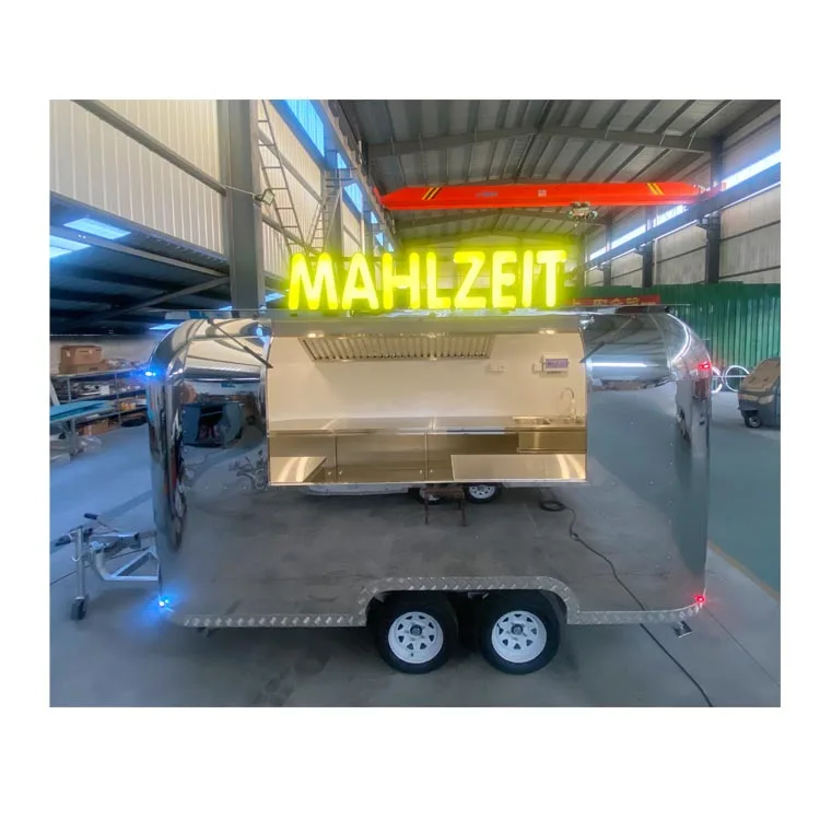 DOT With CE Mobile Milk Tea Beer Coffee Bar Trailer Customized vintage food truck Stainless Steel big food truck