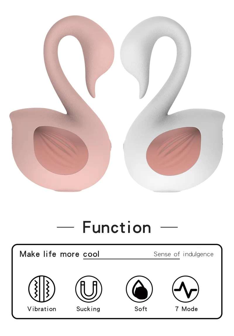 Very Popular Swan Waterproof Vibrator  7 Modes Suction & Stimulation Clit Nipple Female Masturbation Products Sex Toys