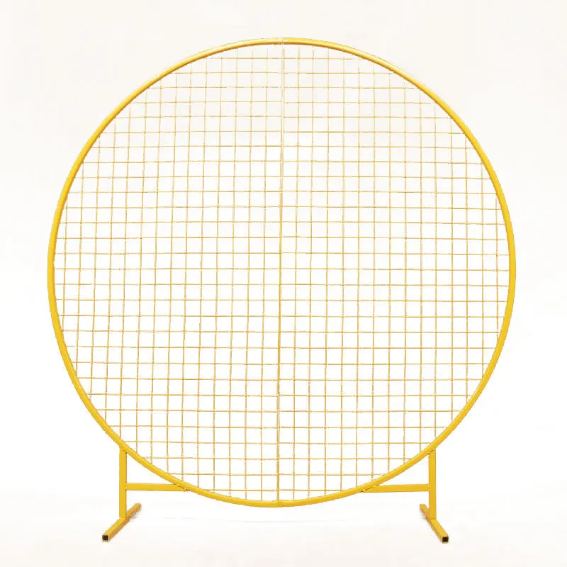 New wedding round grid arch wedding background grid screen Sen wrought iron grid round balloon decoration