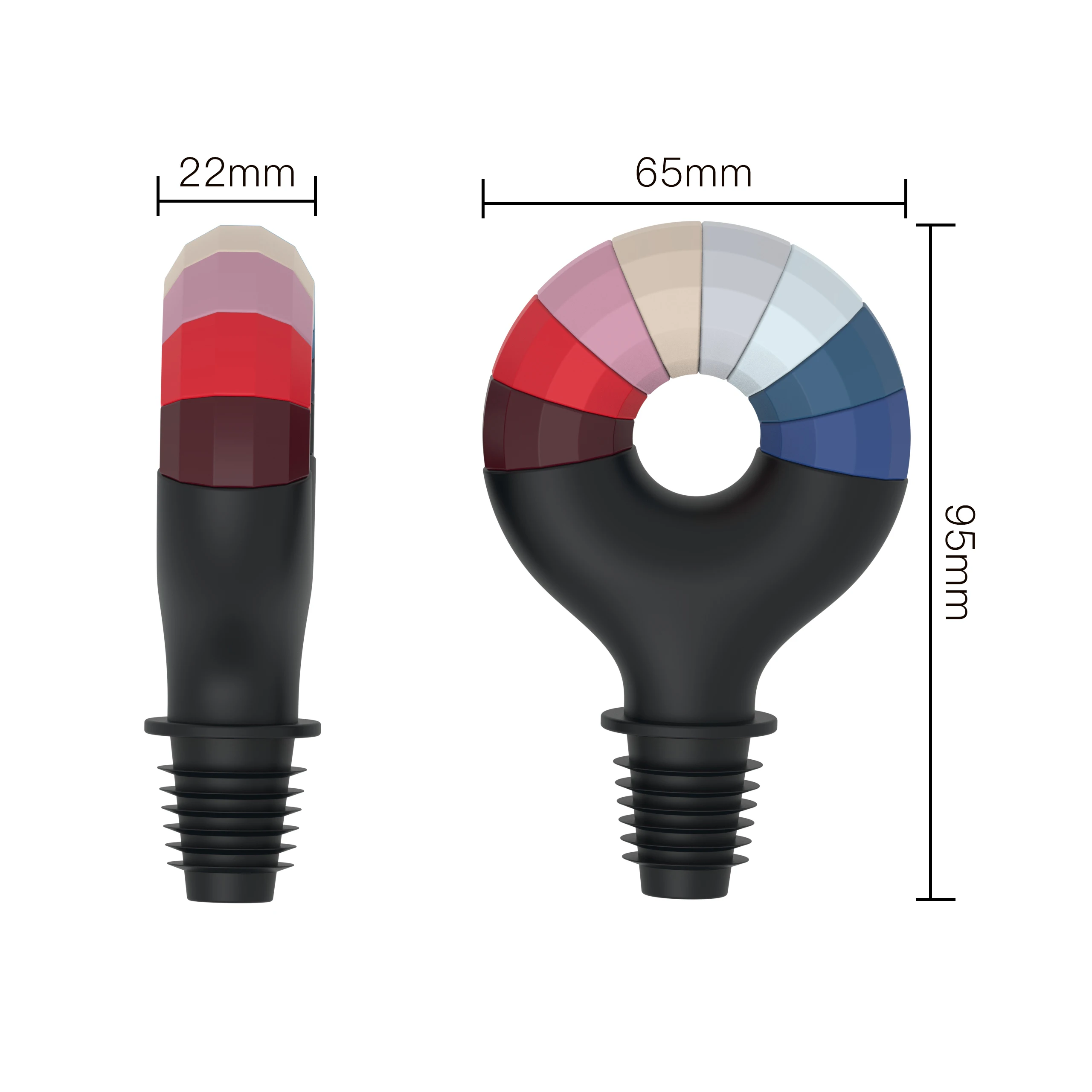 Custom Logo Food Grade BPA Free Silicon Wine Bottle Stopper with 8pcs Wine Glass Charms