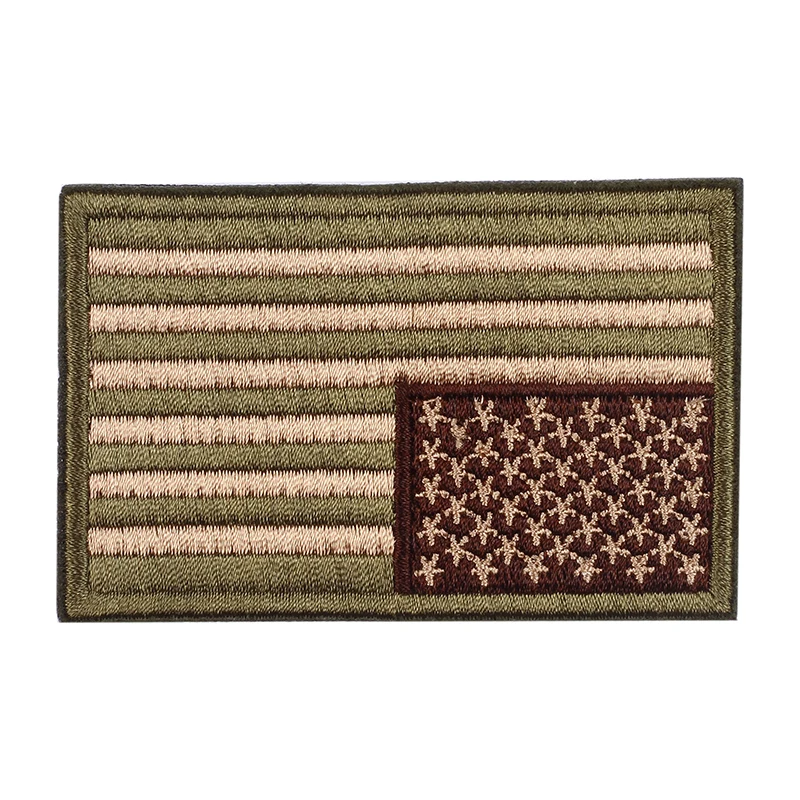 100% Full Emborideried Iron on Tactical Morale USA Flag Patches