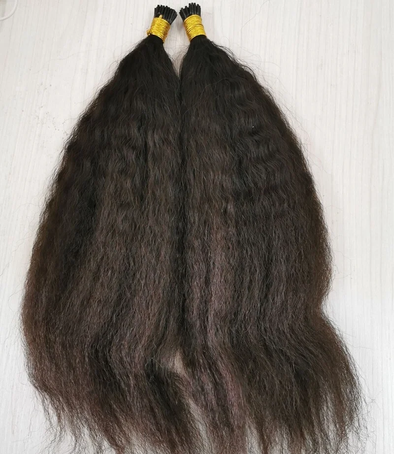 Брендовые товары по оптовым ценам, качество itip грубой кудрявые натуральные прямые необработанные чистые пряди наращивание парик из человеческих волос для чернокожих женщин