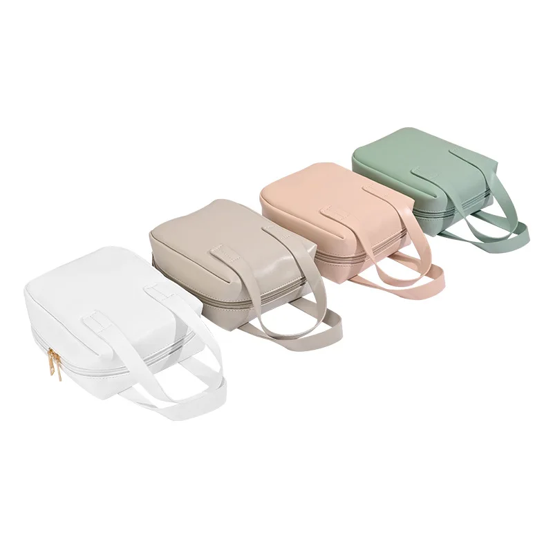 Ginzeal New Leather Portable Promotional Cosmetic Bag Korean Cosmetic Storage Fashion Travel Makeup Bag