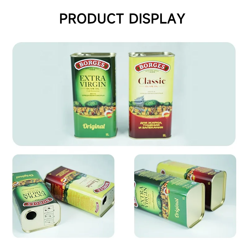 Empty Can 500ml Metal Liquid Packaging Container Oil Tin Box Olive Oil Can Paint Metal Packaging Tin Can With Lid