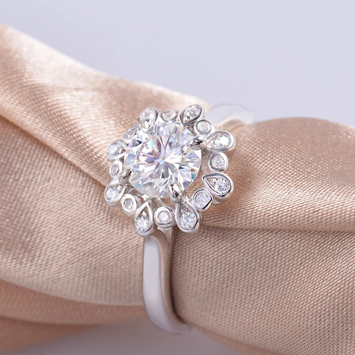 Безупречные кольца из моссанита, прозрачное круглое Золотое кольцо из муассанита