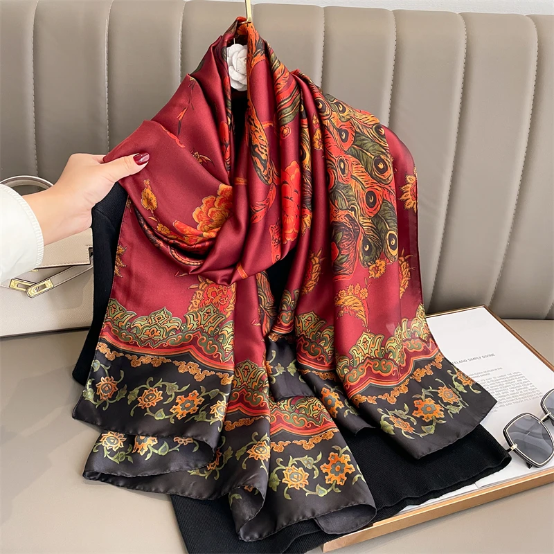 Egyptian Producing Finest multi silk scarf supplier Natural women long 90*180cm Adult