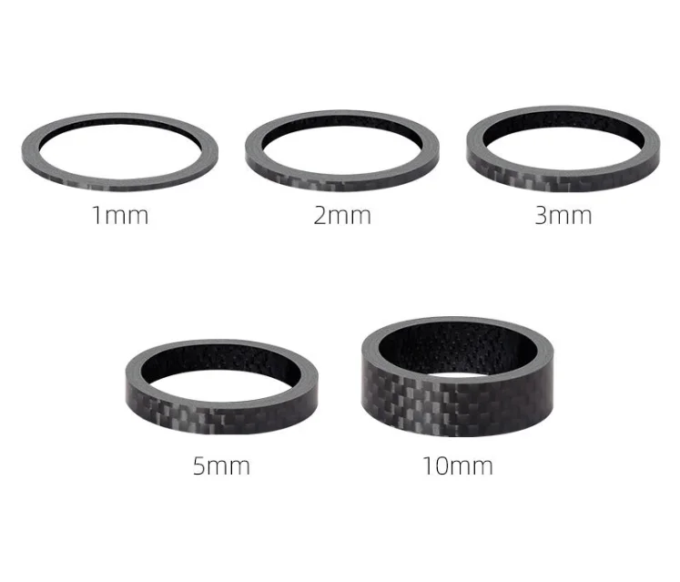 13063 1/2/3/5/10/15/20mm MTB Fork Spacer Bicycle Stem Headsets Braided Weave Carbon Fibre Bike Washer