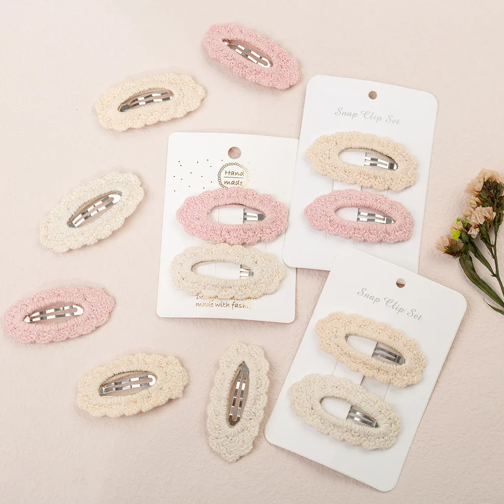 New Hair Clips for Children Women Kid Girls Crochet Bobby Snap Hairpins BB Barrettes Baby Girl Accessories Bulk Wholesale