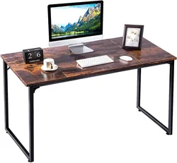 Vekin Furniture Rustic Style Splice Computer Desk Wooden and Metal Frame Office Desk For Home Office