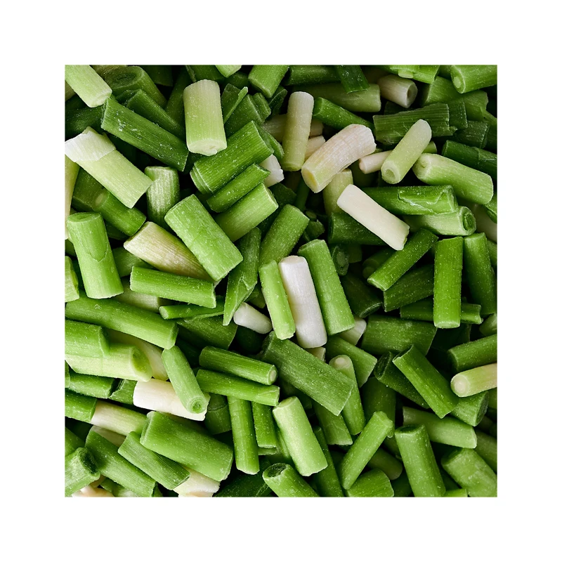 wholesale and export good price delicious frozen vegetable green spring onions 10kg per box or 500g / 1000g / 2.5kg per bag