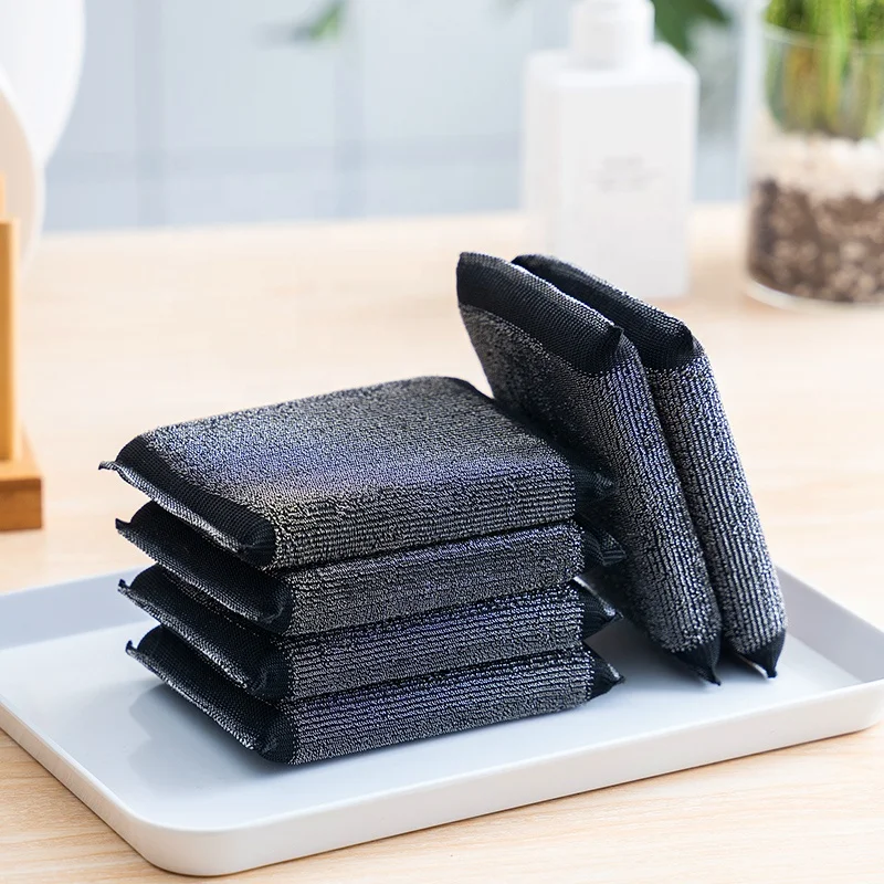 Stainless Steel sponge Scrubber kitchen cleaning scourer scouring pad steel wool sponge