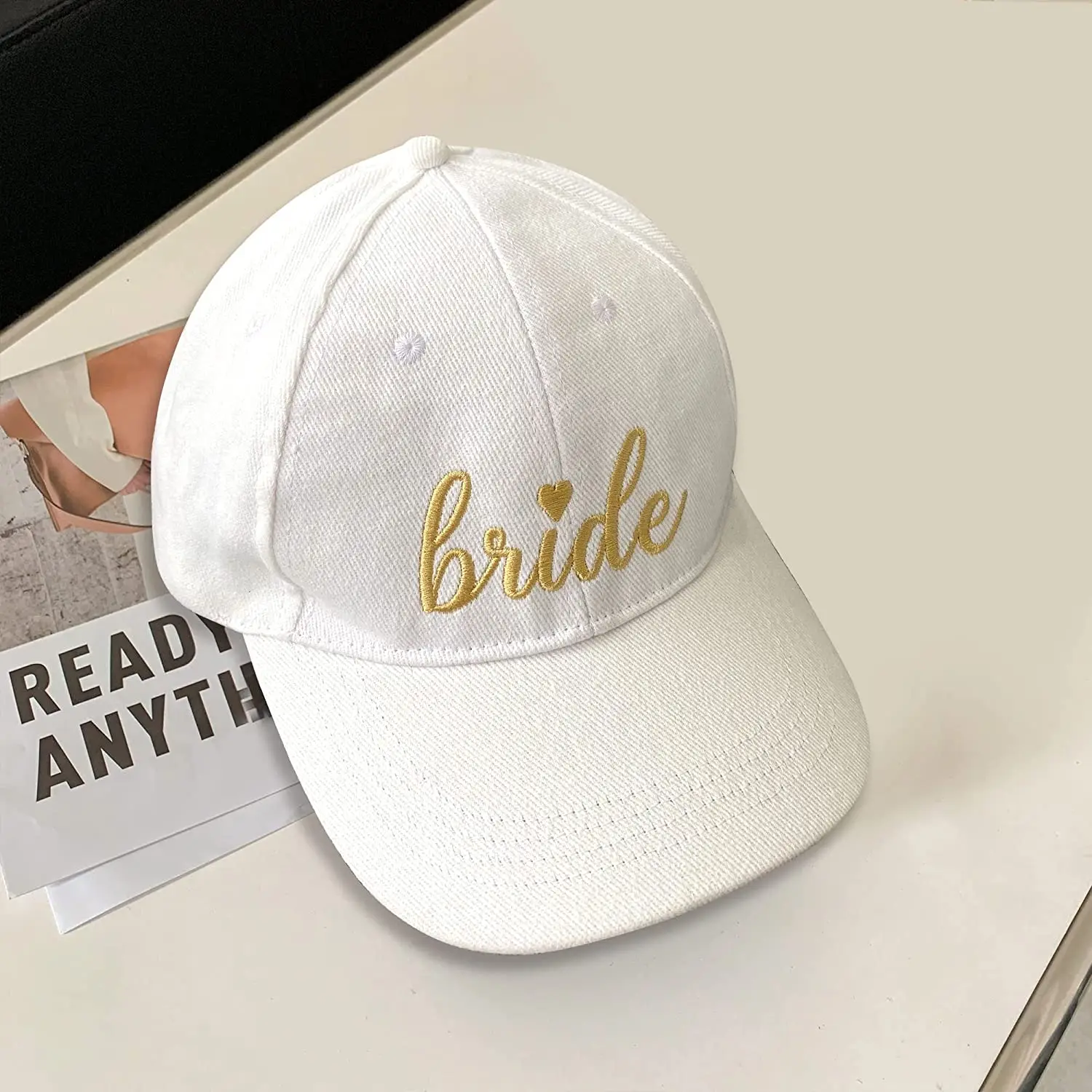 CreateSky design solid color bachelorette party low profile wedding baseball cap with 1 bride cap 5 squad cap