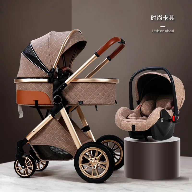 China Manufacturer Sun Shade Baby Pram 3 in 1 convertible light weight Baby Stroller With Car Seat Base