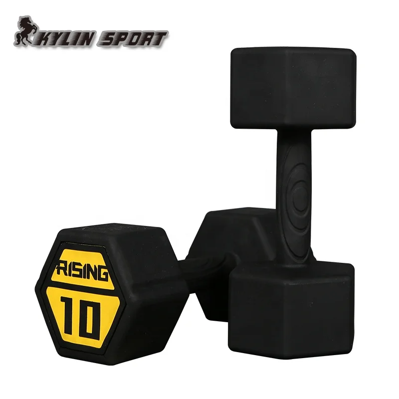 KylinSport rubber coated hexagonal dumbbell set buy hexagon dumbbells set gym