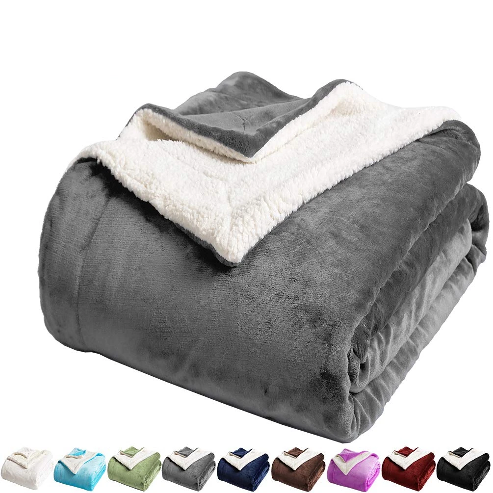 Plush Sherpa Fleece Blanket Twin Thick Warm Blanket for Winter