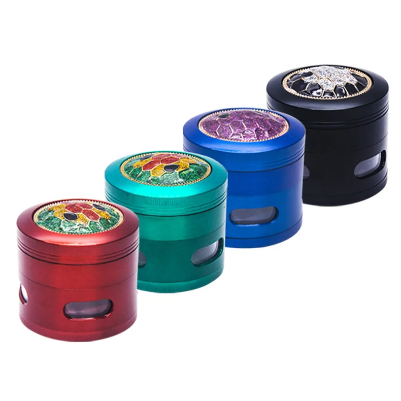 GZ3363132 Tobacco Spice Herb Grinder Smoking Accessories Metal Zinc Alloy Wholesale  63mm 4 Layers custom