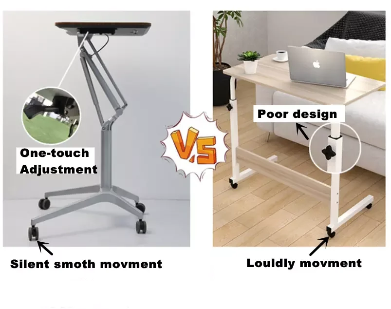 PM-LF01 Mobile work station adjustable gas spring lift sit stand office Desk
