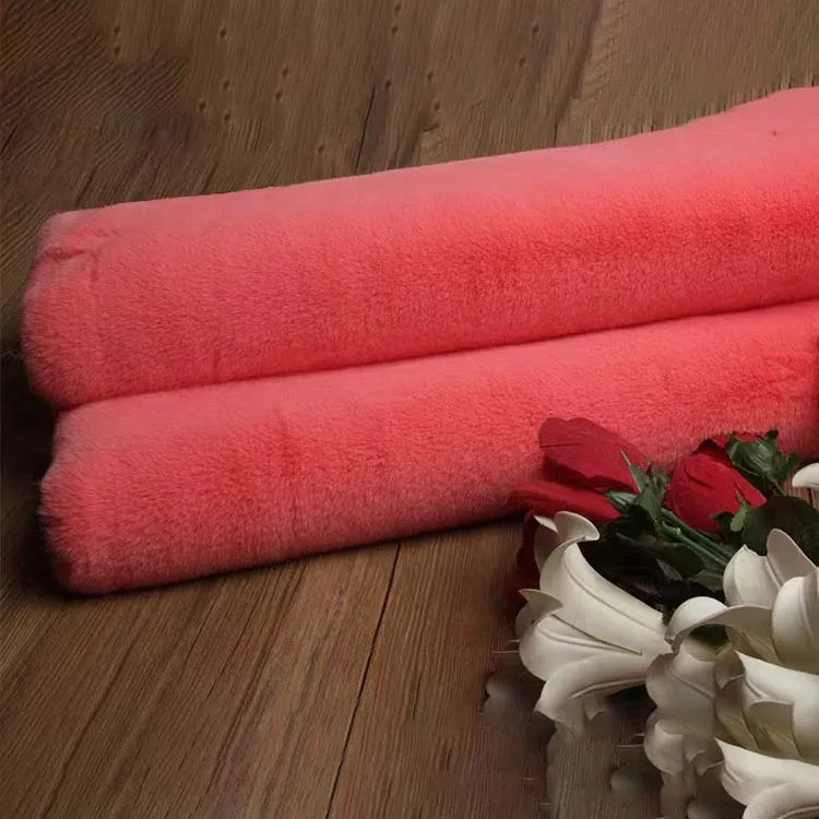 Ultra Soft Heavyweight Fluffy Colorful Polyester Fleece Short Plush Faux Rabbit Fur Fake Mink Fabric