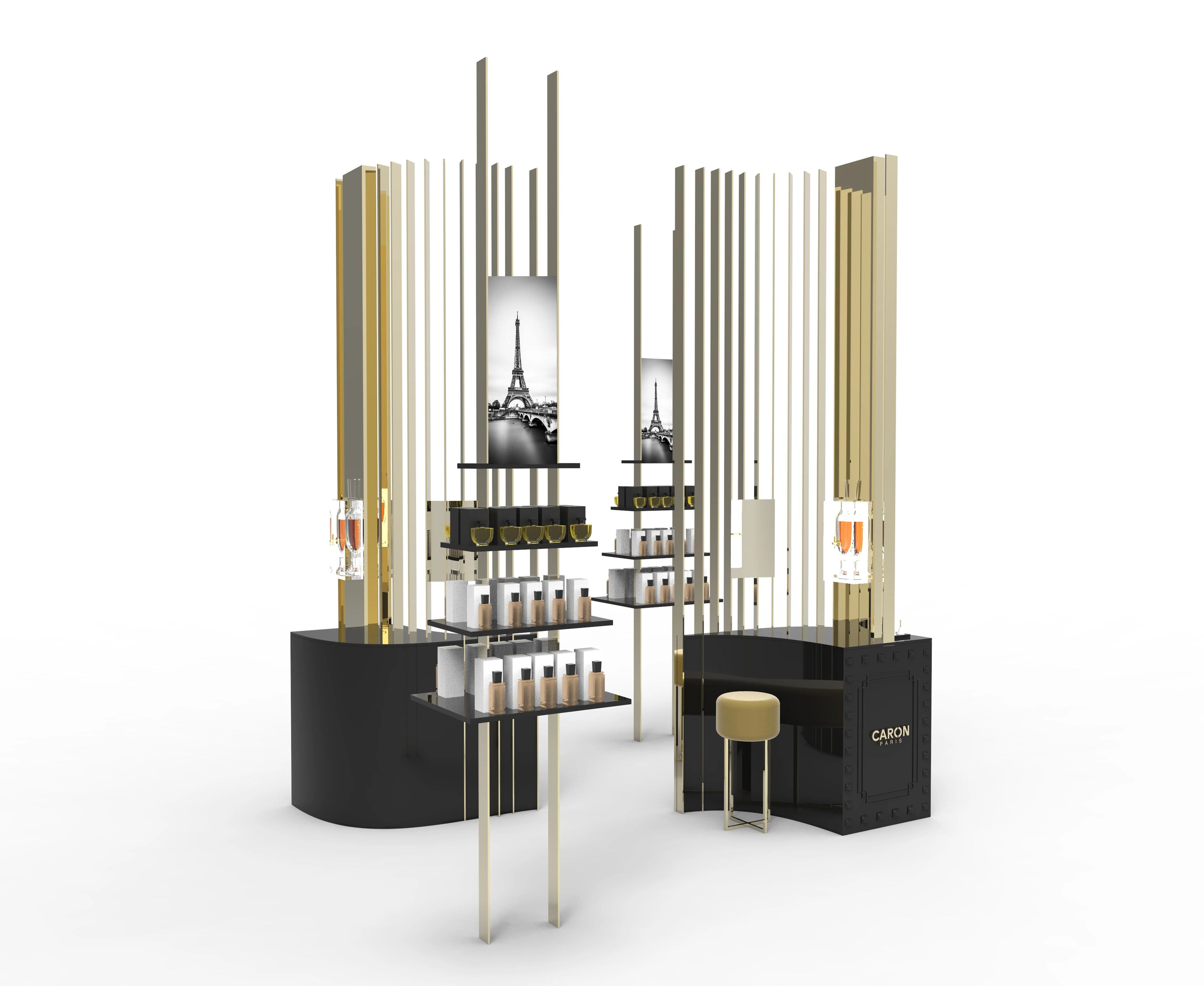 Cosmetic store make up cabinet island Middle Makeup Shop Display Units Perfume Stand Mall Island