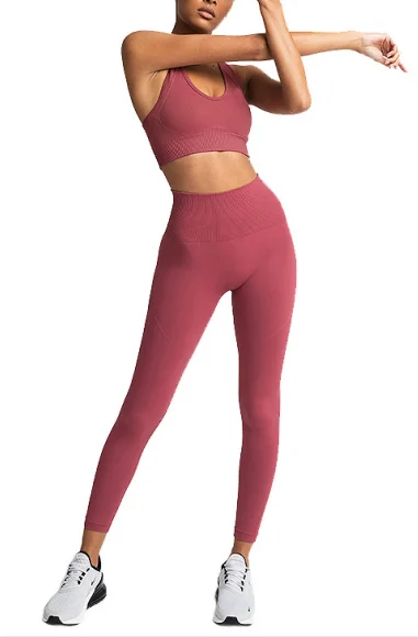 Лидер продаж, Новый Бесшовный высокоэластичный спортивный жилет, комплект для йоги