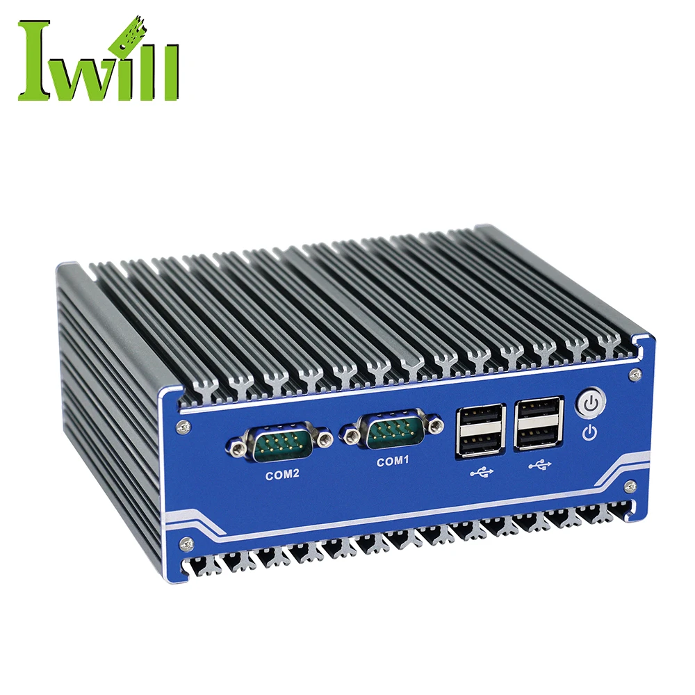 New Design 4COM mini industrial pc J1900 nano motherboard dual lan support TPM module fanless desktop grade computer