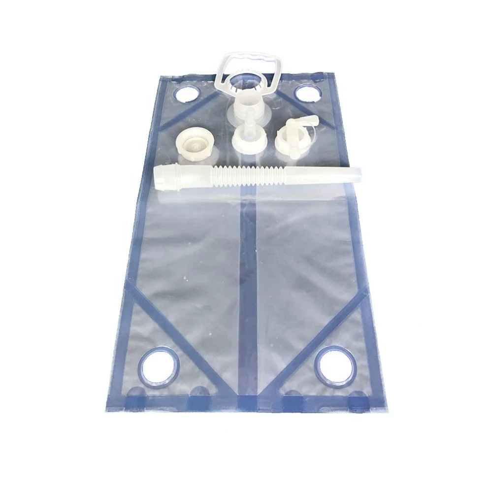 Support customized  cheertainer of sodium hypochlorite/alcohol disinfectant/cleaning agent flexible plastic folding liquid bag