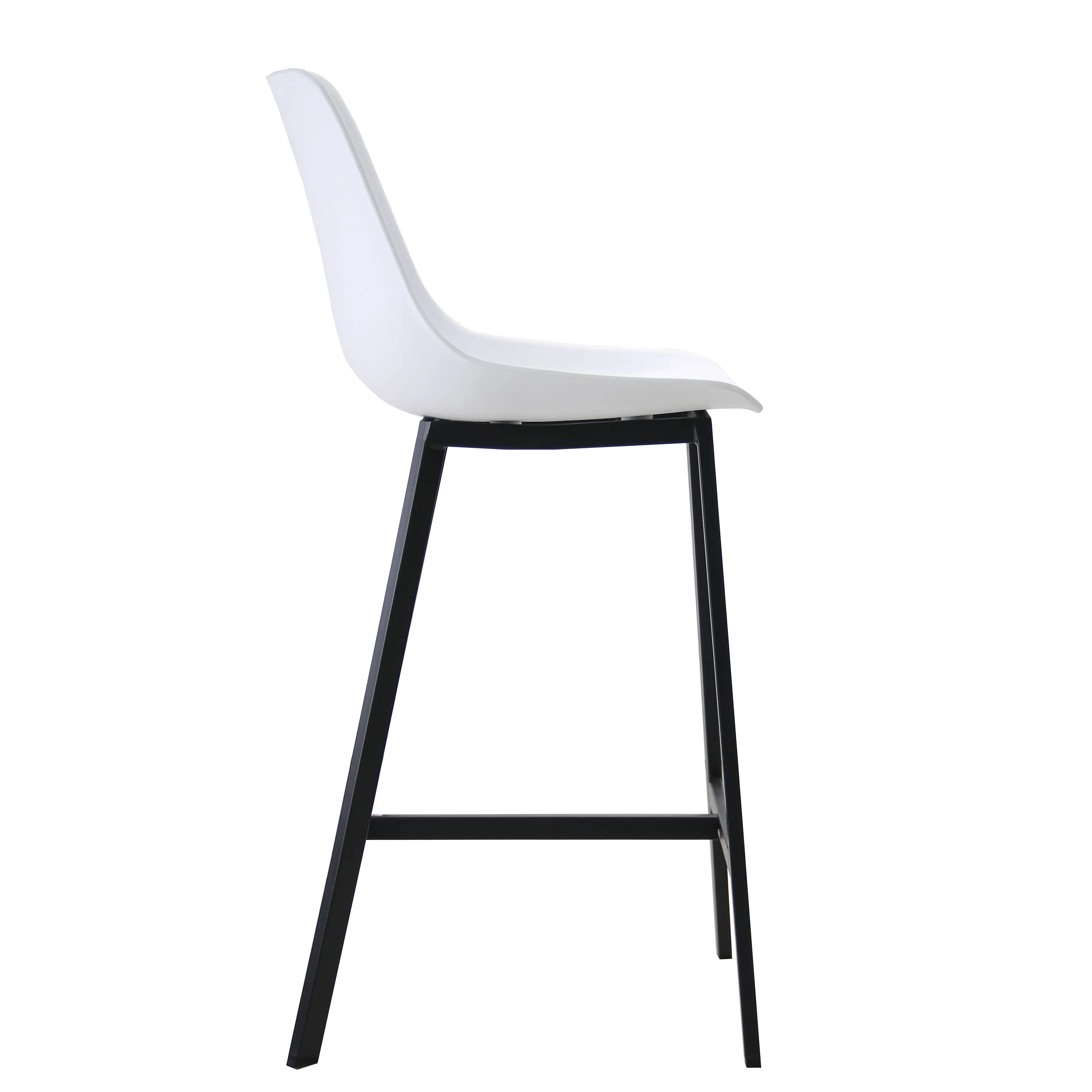  Counter Height Tall Luxury High White Black Nordic Kitchen Modern Cheap Pp Plastic Bar Stool With Powder Coated Iron Metal