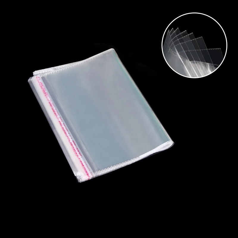 high transparent cello OPP  self sealing adhesive garment  packing bags  cellophane bag for A4 A3 magazine
