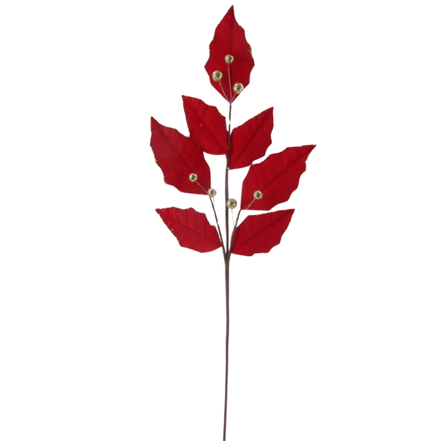 Red Holly Leaf Christmas Tree Pick