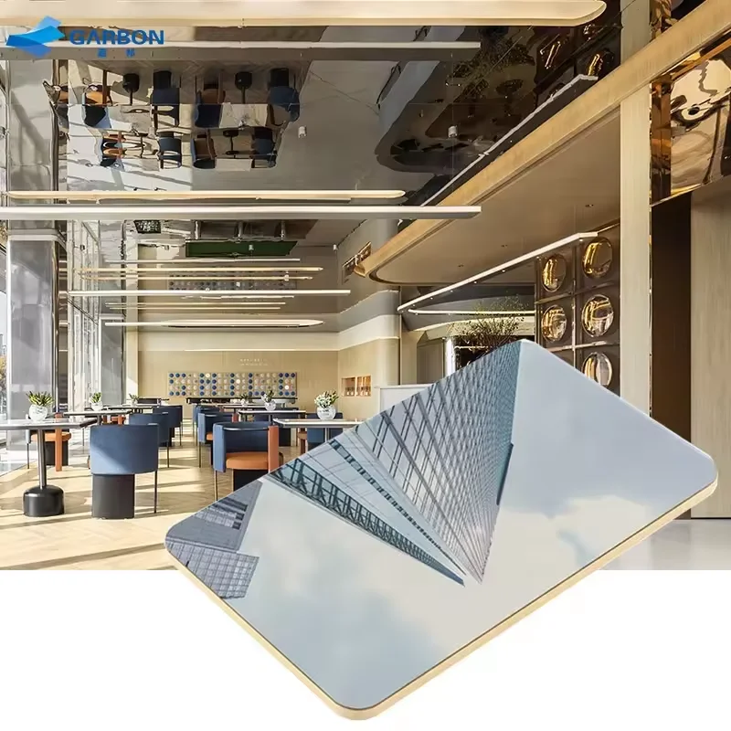 PVC Mirror Ceiling Wall Panel for Luxury and Art Decoration Graphic Design Modern Geometric Waterproof Wall Sticker 5 Years