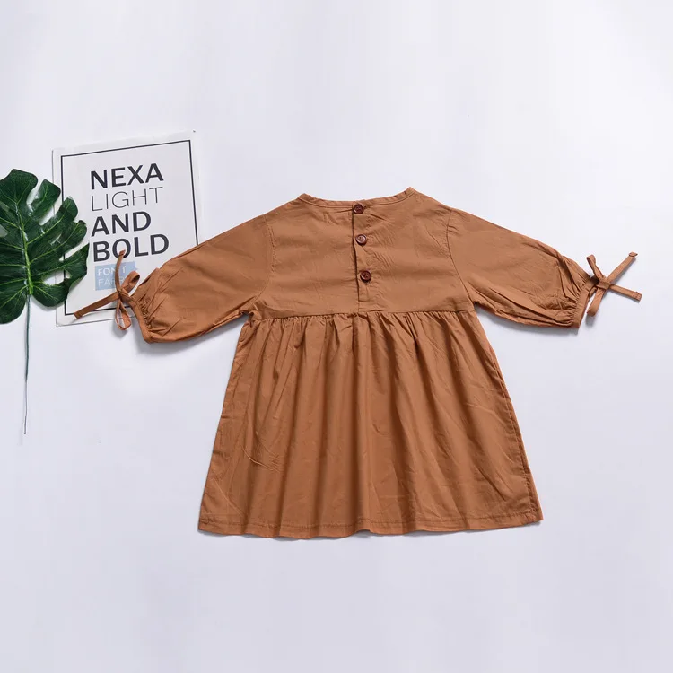 5383 Newborn Toddler Baby Casual Clothes Infant Girl Clothes Kids Korean Long Sleeve Cotton Beach Princess Dresses Clothing