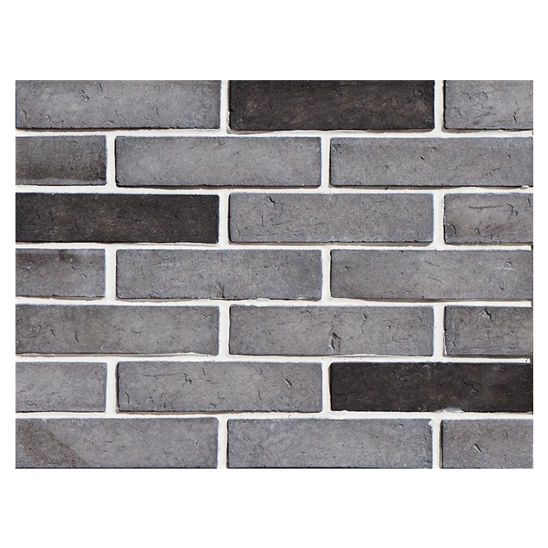 Custom smooth grey brick wall veneer faux thin brick facade exterior wall clinker brick slips tiles