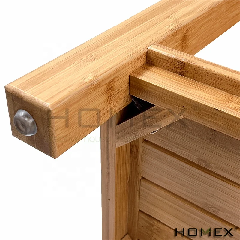 2-Tier Bamboo Shower Bench Spa Stool with Storage Shelf for Inside Shower Legs Shaving Bath Seat