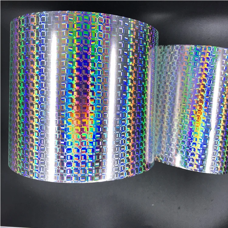 Minrui Rainbow 3D Hologram Easliy Fragile Destructible Vinyl Sticker Paper Self Adhesive Label Paper Roll