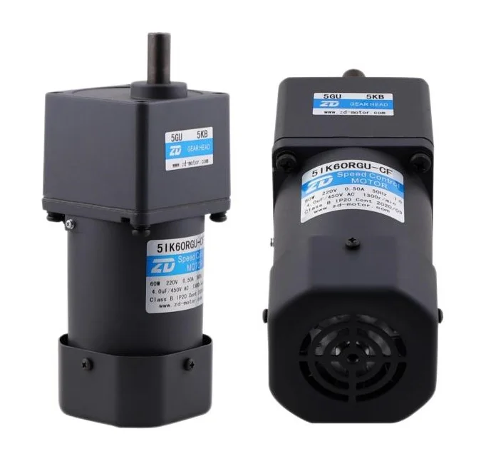 ZD 60mm-104mm 10W-200W Low Rpm High Torque Single Phase 3 Phase Electric AC Induction Gear Motor