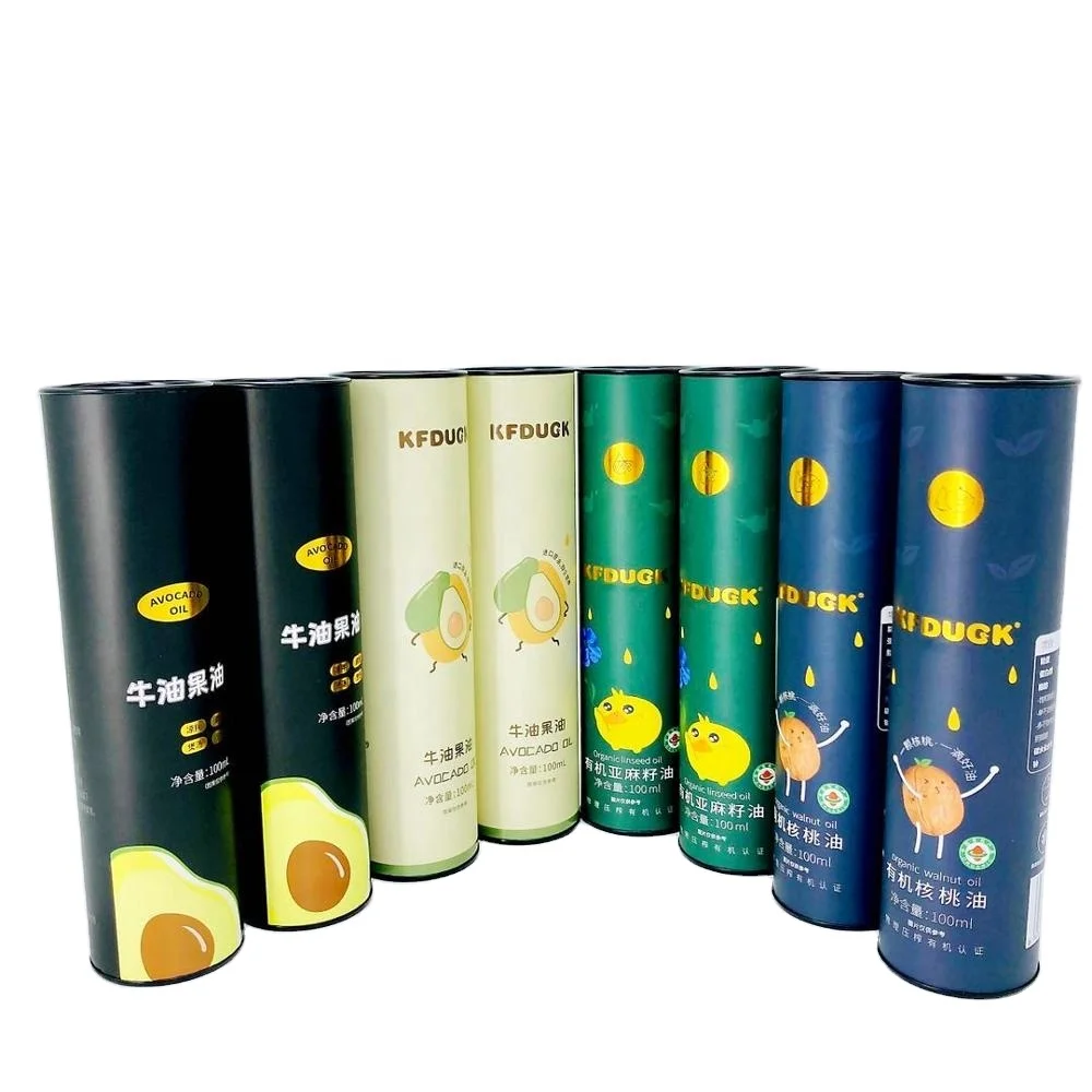 
Hot Sale Olive Oil Bottles Organic Flaxseed Oil Cylinder Packing Tube Elegant Paper Packaging Boxes Food & Beverage Packaging HG 